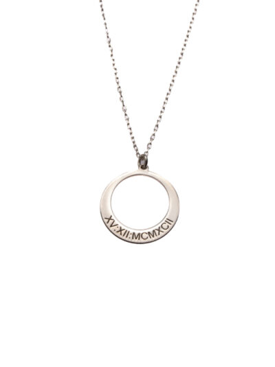Name Engraved Ring Necklace
