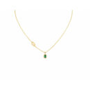 Zircon Drop Side Letter Necklace