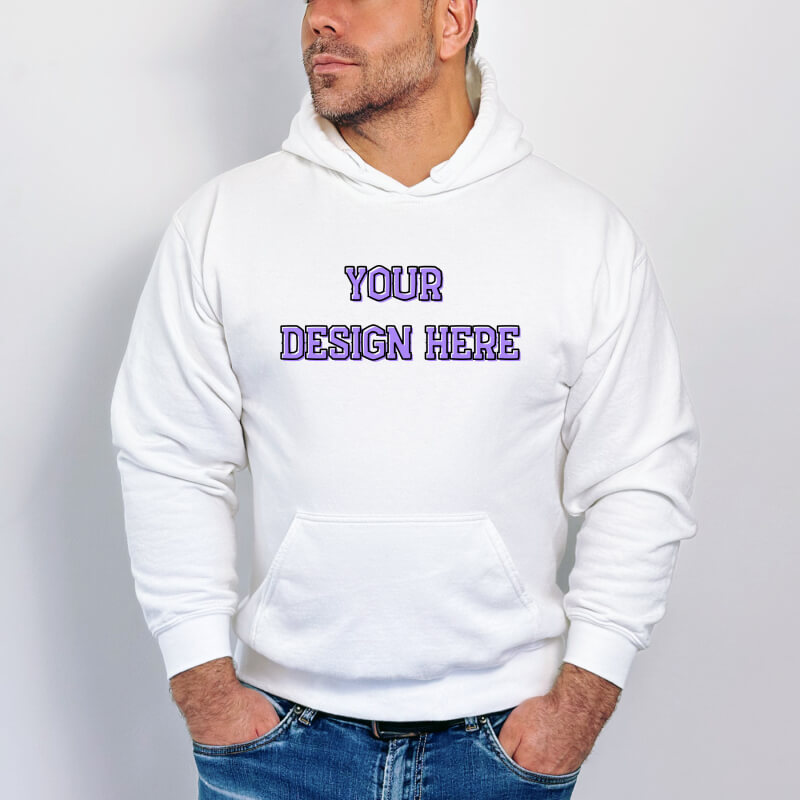 Comfort Colors Front-Back & Only Front & Only Back Men's Hoodie, Holiday Sweater & Hoddie, Customize with Your Own Design