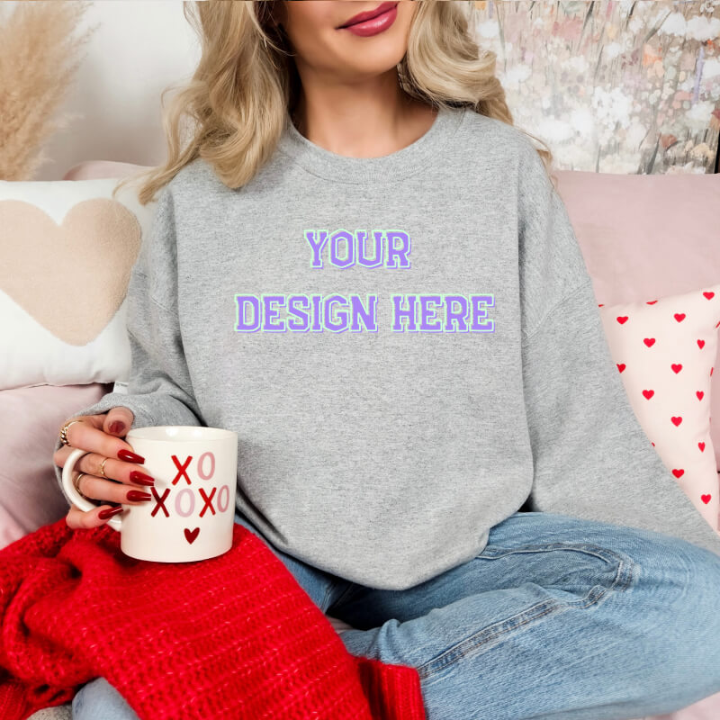 Gildan Christmas Sweatshirt, ''A Letter S with Antlers'' Design Sweatshirt, Christmas Sweater, Christmas Gift, Holiday Sweater, Cute Sweatshirt - Image 3