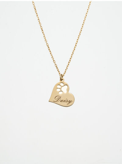 Paw Side Heart Necklace